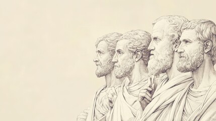 Fototapeta premium Biblical Illustration of 1 Chronicles: Sons of Benjamin as Wise and Just Leaders, Presiding Over Disputes and Offering Guidance to Their People