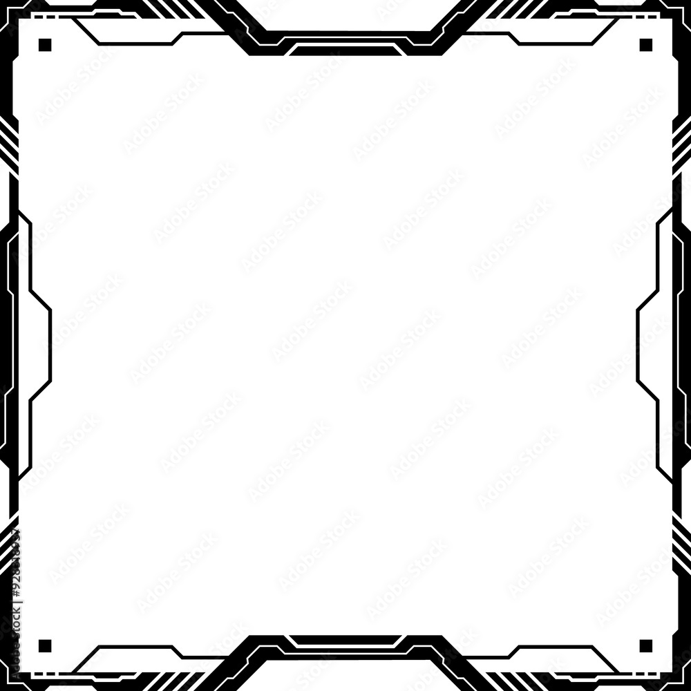 Wall mural abstract geometric square frame modern technology futuristic interface hud .