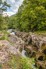 les pertes de la valserine, rivi&egrave;re sauvage, France