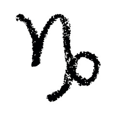 Hand drawn capricorn zodiac sign Esoteric symbol doodle Astrology clipart Element for design