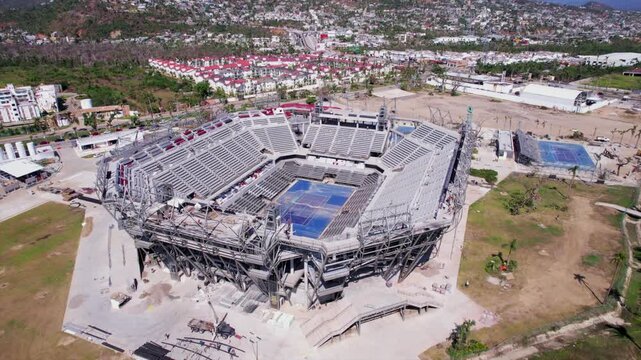 Tennis stadium damaged after hurricane otis