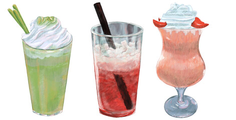 hand drawn drink illustration in PNG format with transparent background. beverage clipart for banners, cards, flyers, social media wallpapers