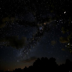 Obraz premium Night sky with stars in the galaxy, space landscape