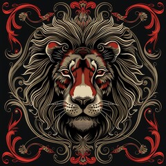 Obraz premium illustration of majestic lion
