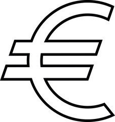 Euro Sign Icon. Linear Pictogram of the Currency Used in European Union Member States.
