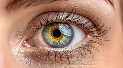 Fototapeta premium closeup of a women eye macro shot, isolated on transparent background . PNG,