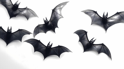 Fototapeta premium Halloween Bats Decoration on White Background