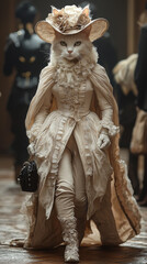 Fashionable Cat in a Coat