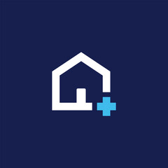 house and cross Sign Logo