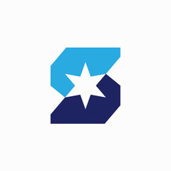 s letter star logo vector icon illustration	