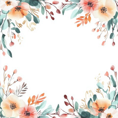 Fototapeta premium Watercolor_floral_frame