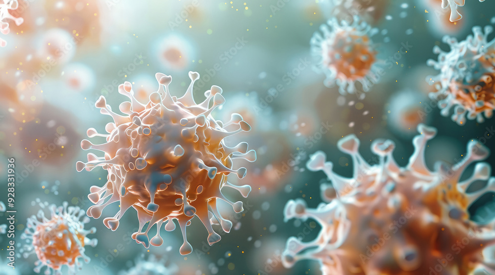 Poster many small germs. generative ai.
