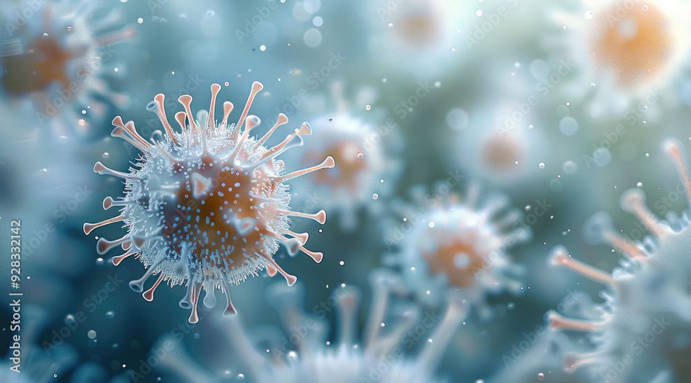 Poster many small germs. generative ai.