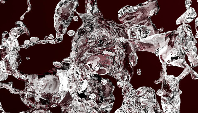 3D render of water over brown background