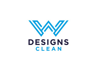 Abstract Initial Letter W Logo. Symbol isolated on White Background. Usable for Business and Healthcare Logos.