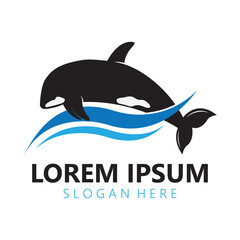 Orca Killer Whale Logo Icon Vector illustration design