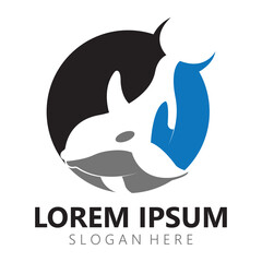 Orca Killer Whale Logo Icon Vector illustration design