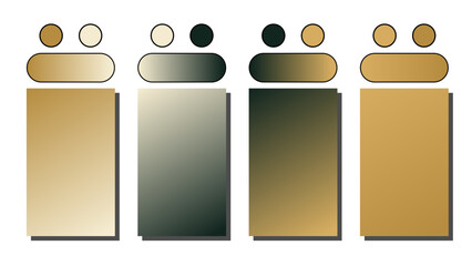 Set of vector gradient background. Cover set design with tan, cream, charcoal, gold color. Beautiful abstract gradient for covers, wallpapers, branding, business cards. Vector illustration