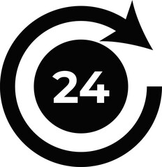 Rounded Filled 24 Hours Icon