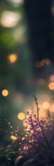 Forest tiny flowers with blurry background, bokeh effect