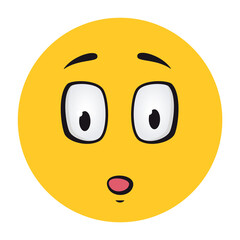 Cartoon faces. Funny face expressions, caricature emotions. Cute character with expressive eyes and mouth, smiley emoticon tongue emoticon