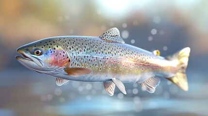 Fresh salmon fish on ice background, close-up top view