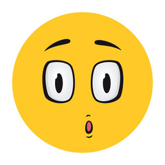 Cartoon faces. Funny face expressions, caricature emotions. Cute character with expressive eyes and mouth, smiley emoticon tongue emoticon