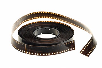 Blank 35mm filmstrip with dust on white background and frame number two