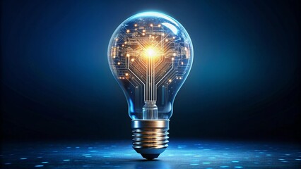 light bulb on black background