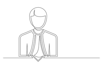Continuous drawing of one line of a businessman. Insurance concept. One person isolated on a white background. Vector illustration