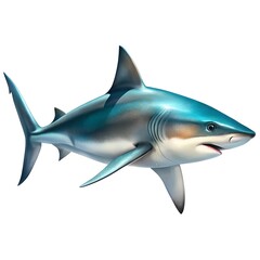 Fototapeta premium shark isolated on white background