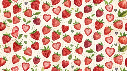 seamless pattern with strawberries