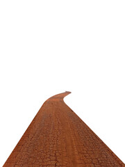 straight dirt road isolated white background, transparent background
