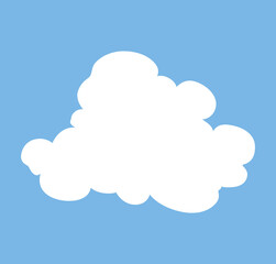 Cloud icon. Abstract white cloudscape icon symbol. Shapes in flat style. cloudy design element
