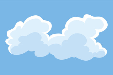 Cloud icon. Abstract white cloudscape icon symbol. Shapes in flat style. cloudy design element