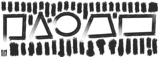 Grunge stripes mega set bundle collection. Black labels, frames, paint texture. Brush strokes mockups template. Background handmade design elements.