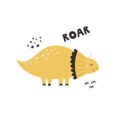 Vibrant Hand-Drawn Vector Cartoon Dinosaur Illustration