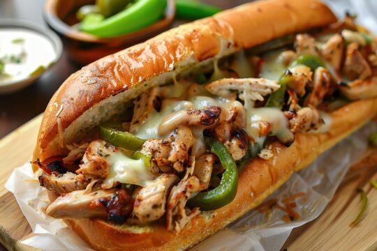 Chicken cheesesteak with peppers