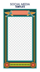 Layout frame decorative template design for social media