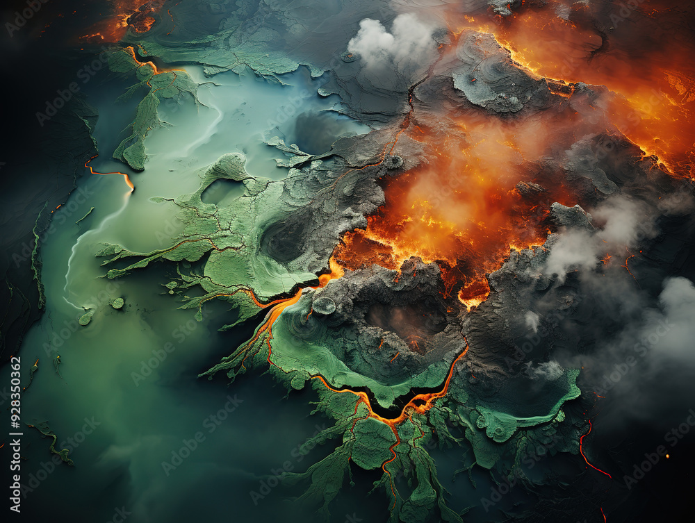 Canvas Prints awesometop view of a volcano crater