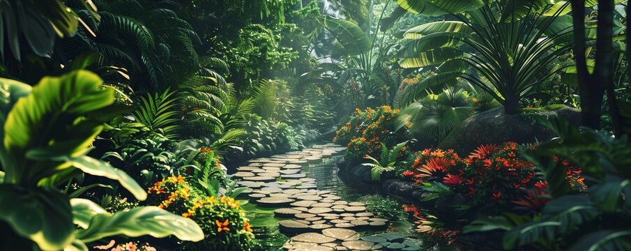 Exploring a botanical garden, 4K hyperrealistic photo