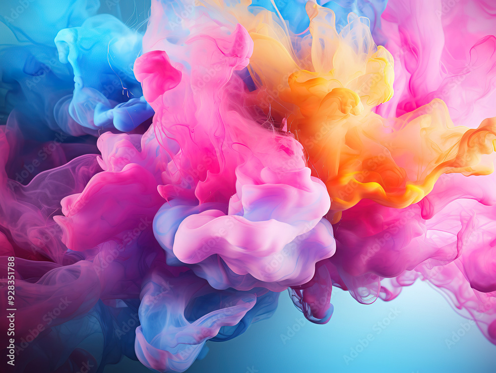Canvas Prints attractive abstract colorful ink clouds in water
