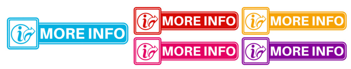 set banner more info icon. Navigation sign symbol more know labels design vector illustration