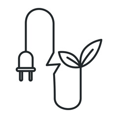 Ecology line art icon, nature and environment. Protection, planet care, natural recycling power. ecology line art illustration