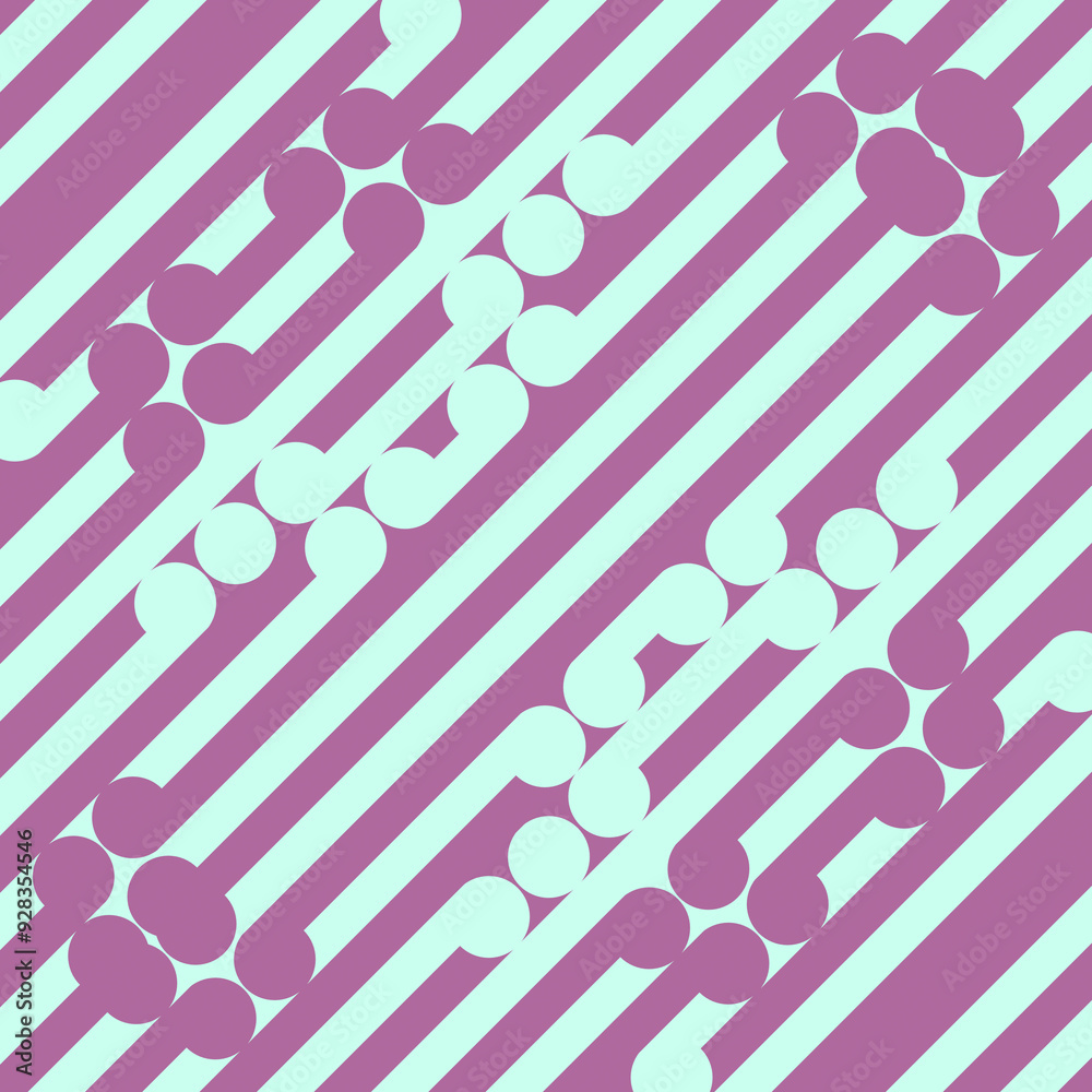 Aufkleber Diagonal symmetric composition of intertwined simple geometric figures. 3d rendering digital illustration