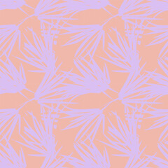 Pastels Tropical Leaf Seamless Pattern Design