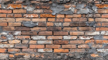 Obraz premium antique brick wall background, ancient red brick masonry surface. Generative ai