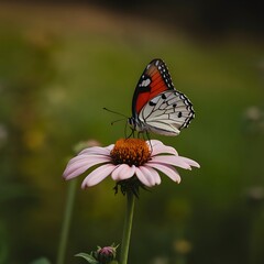 Fototapeta premium butterfly on flower