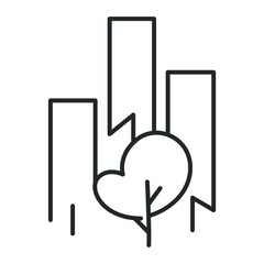 Ecology line art icon, nature and environment. Protection, planet care, natural recycling power. ecology line art illustration