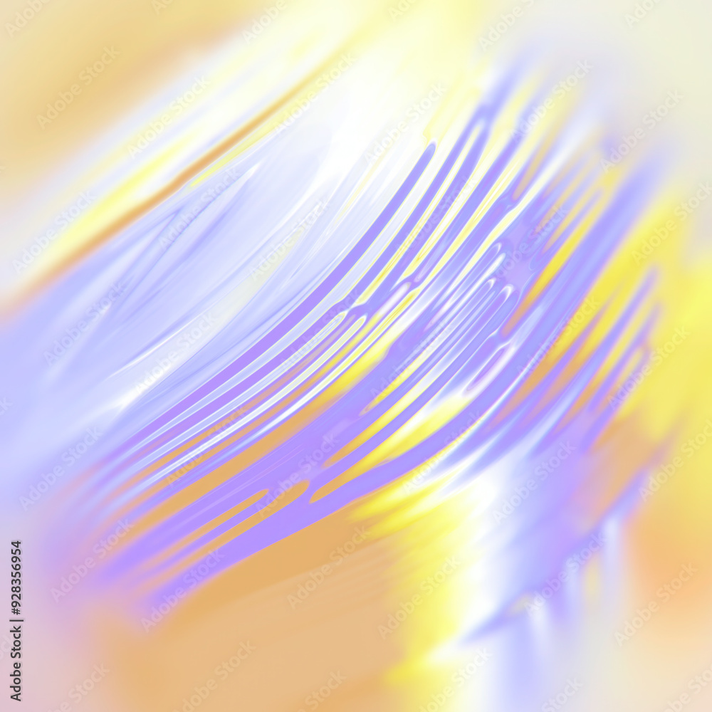 Leinwandbilder 3d rendering illustration of wavy bright and dynamic pattern